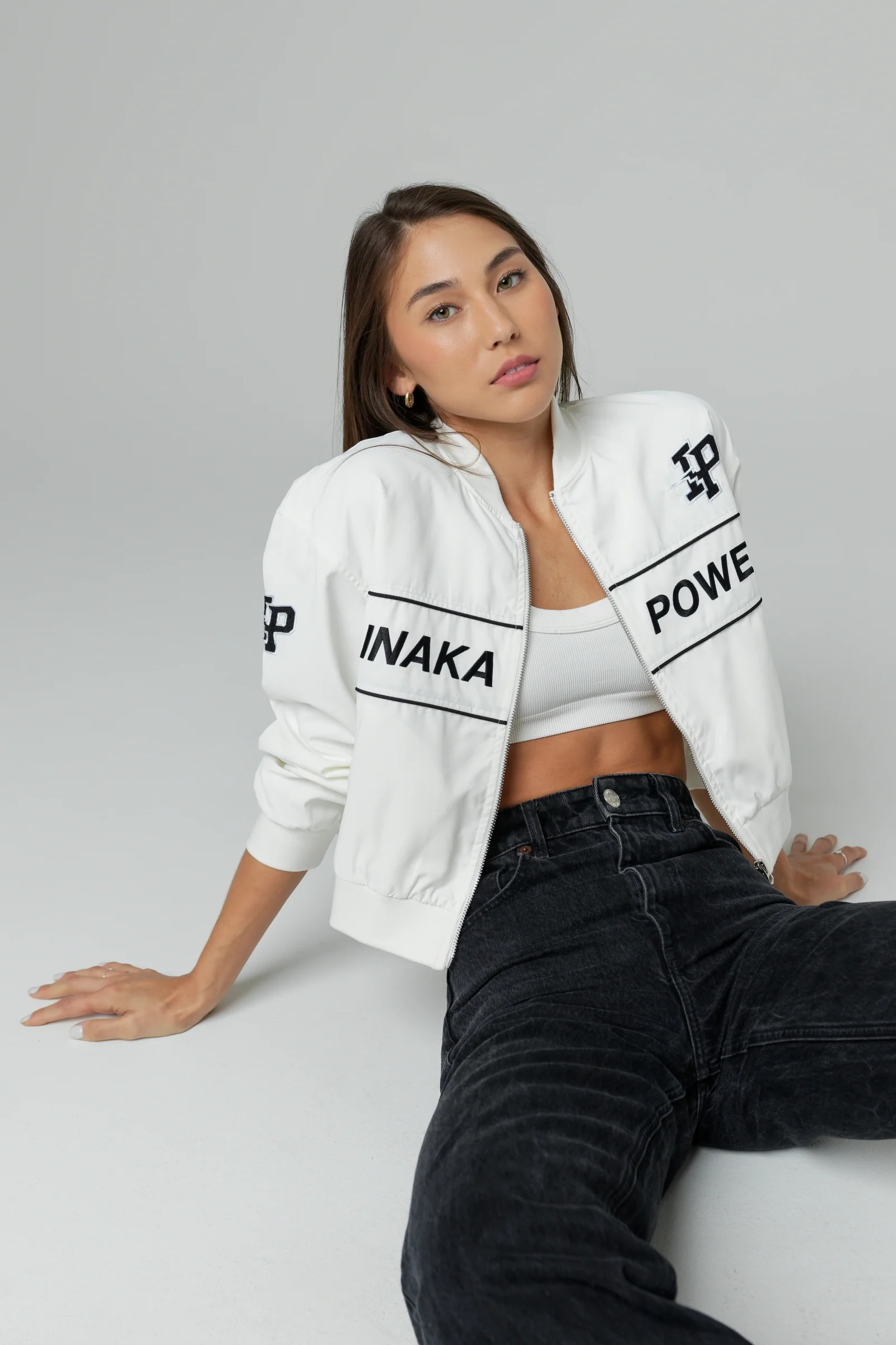 WOMEN'S CROPPED BOMBER - IVORY - Image 5